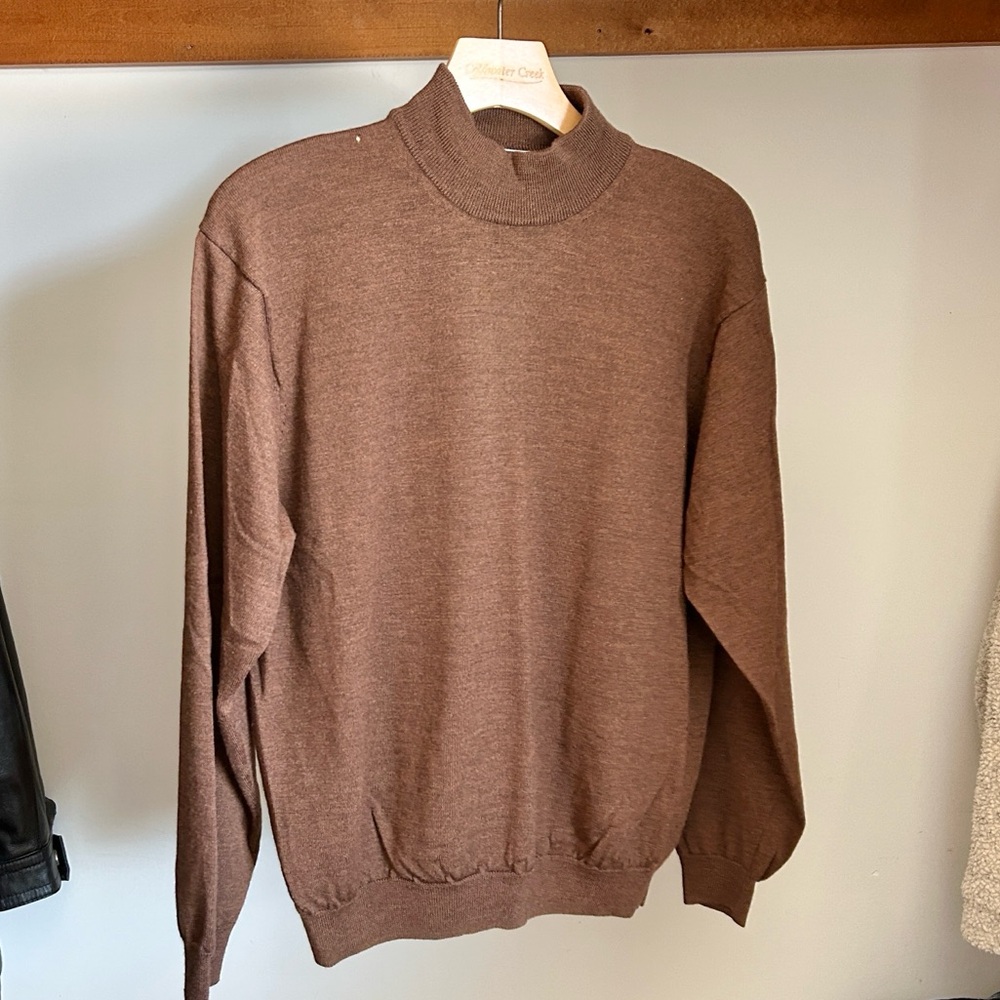 Vintage Pronto Uomo Chocolate Knit Pullover merino wool sweater brown